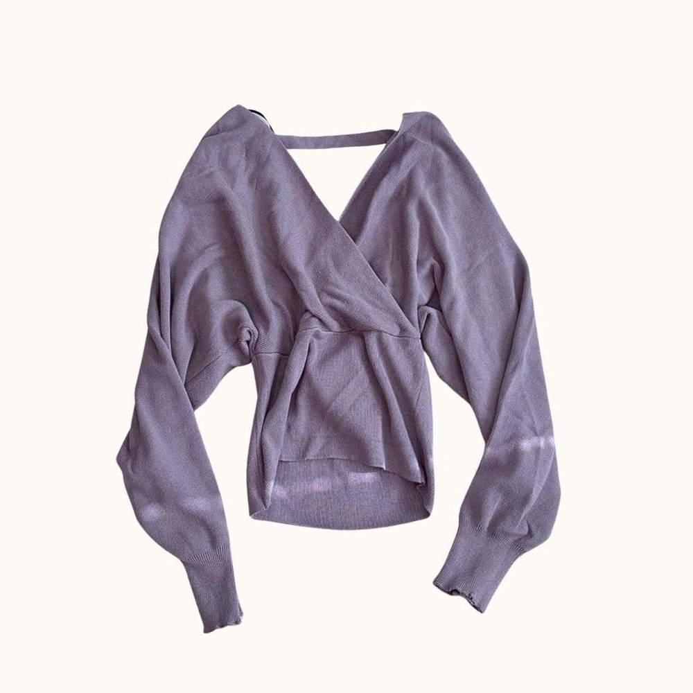Wrap knit sweater